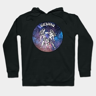 Gemini Astrology Zodiac Sign - Gemini the Twins Birthday Or Christmas Gift - Stars or Space and White Marble Symbol Hoodie